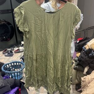 Wilfred Olive Green Ruffle Sleeve Tunic Top